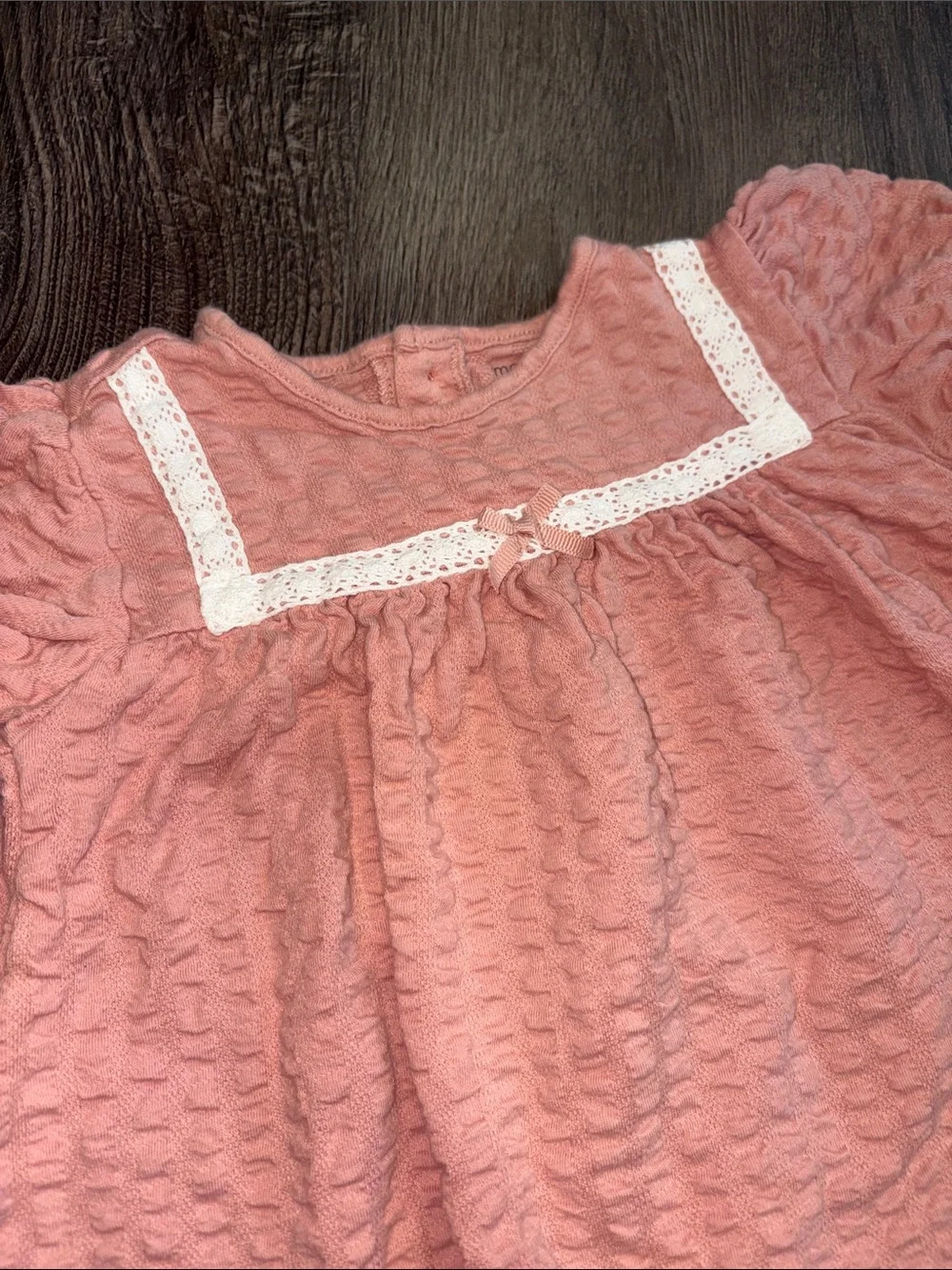 Pink Lace-Yoke Baby Dress for Everyday Wear
